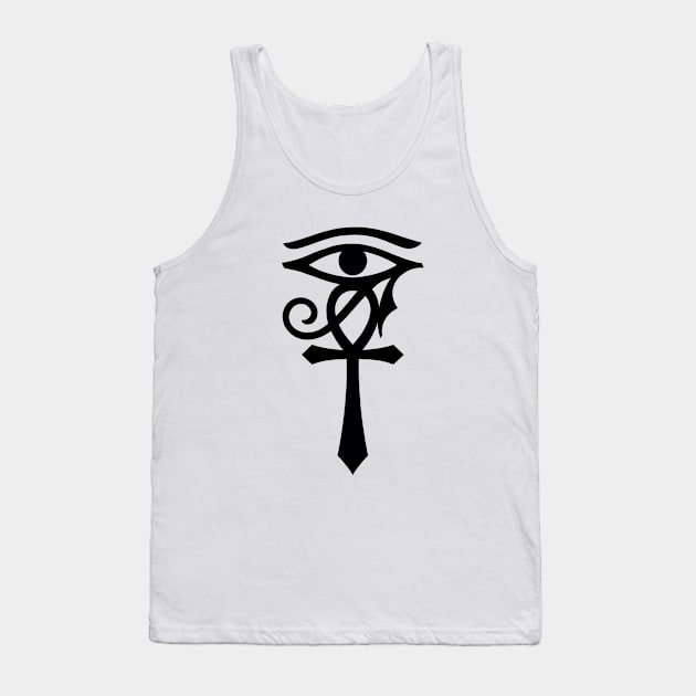 Egyptian symbol Ankh with Eye of Horus Tank Top by OccultOmaStore